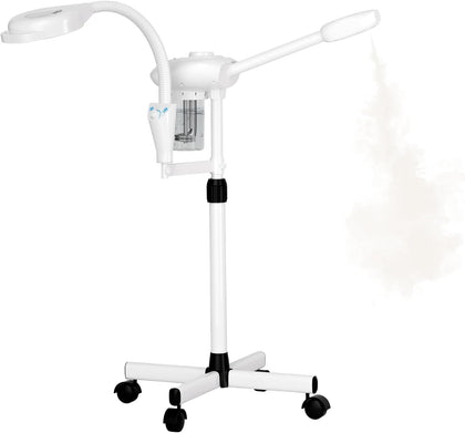 Professional Facial Steamer with Magnifying Lamp | Nano Ionic Face Steamer for Esthetician & Home Spa, Portable