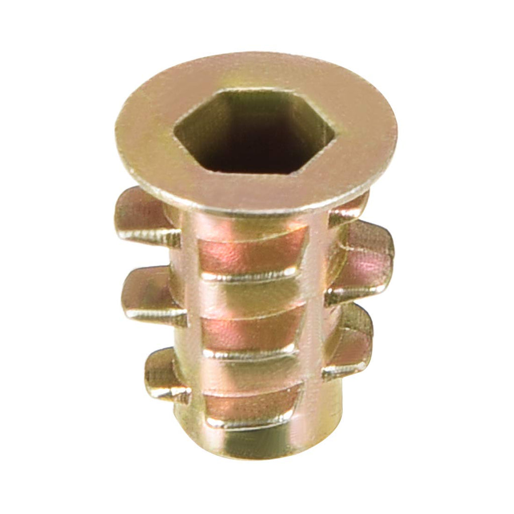 uxcell Furniture Threaded Insert Nuts Zinc Alloy M4 Internal Threads 10mm Length 50pcs