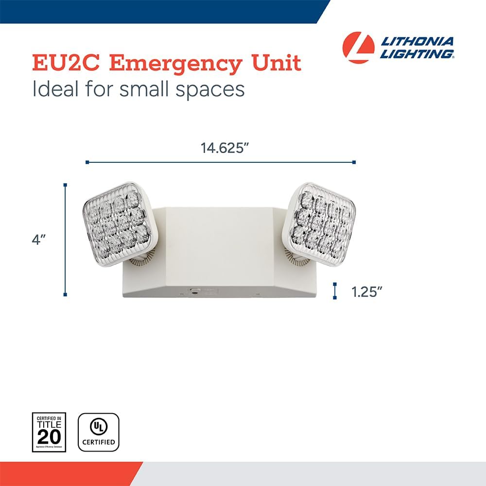 Lithonia Lighting Basics LED Emergency Light, Adjustable Heads 120/277V 1Pk