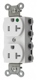 Hubbell Wiring Device-KELLEMS 20A Commercial Environments Receptacle, White; Tamper Resistant: Yes