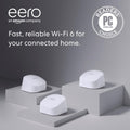 Amazon eero 6 mesh wifi system - Supports internet plans up to 500 Mbps, Coverage up to 4,500 sq. ft., Connect 75+