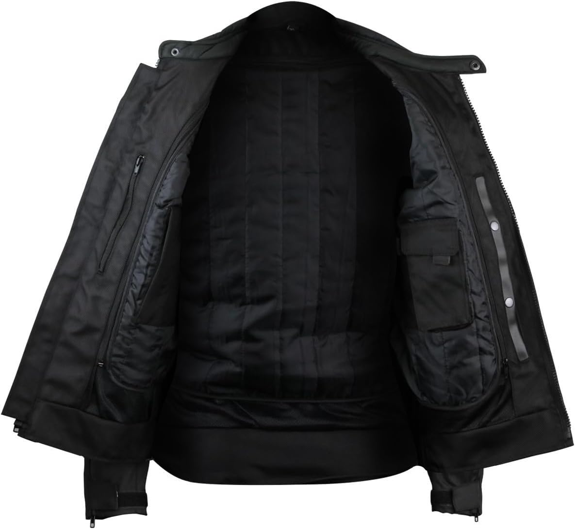 Mens Advanced All-Season Reflective Mesh & Textile Motorcycle Jacket w/CE Armor & Removable Liner