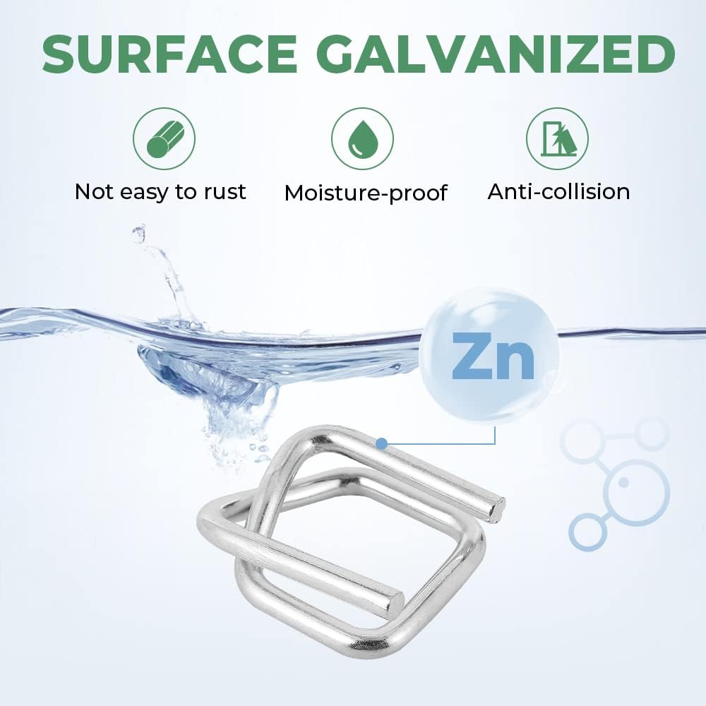 3/4" Heavy Duty Metal Wire Buckle for Woven Cord Strapping 100 Pack
