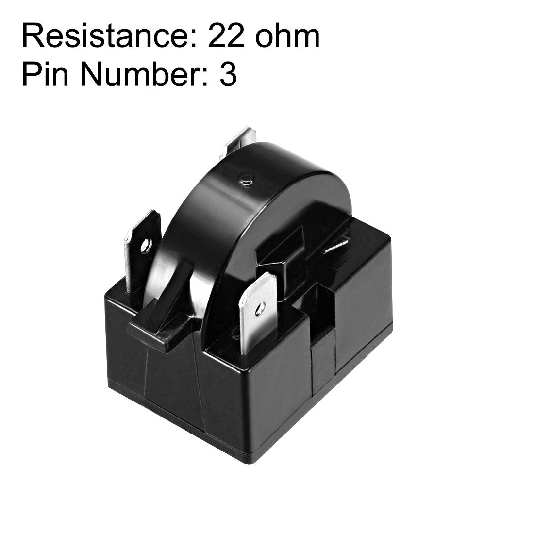 uxcell 22 Ohm 3 Pin Refrigerator Start Relay for Compressor Black