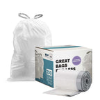 White Drawstring Lavender and Soft Vanilla Scented Garbage Can Liners │ Compatible with Code Q (200 Count) │ 13-17
