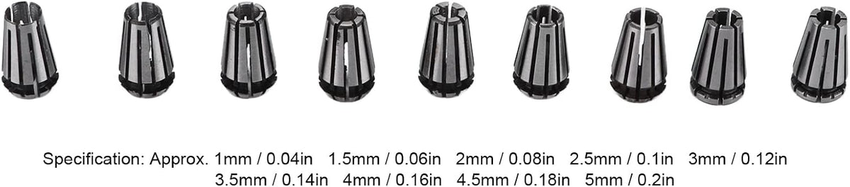 LiebeWH ER8 Collet Set 9-Piece, 0.005mm Precision, HSS