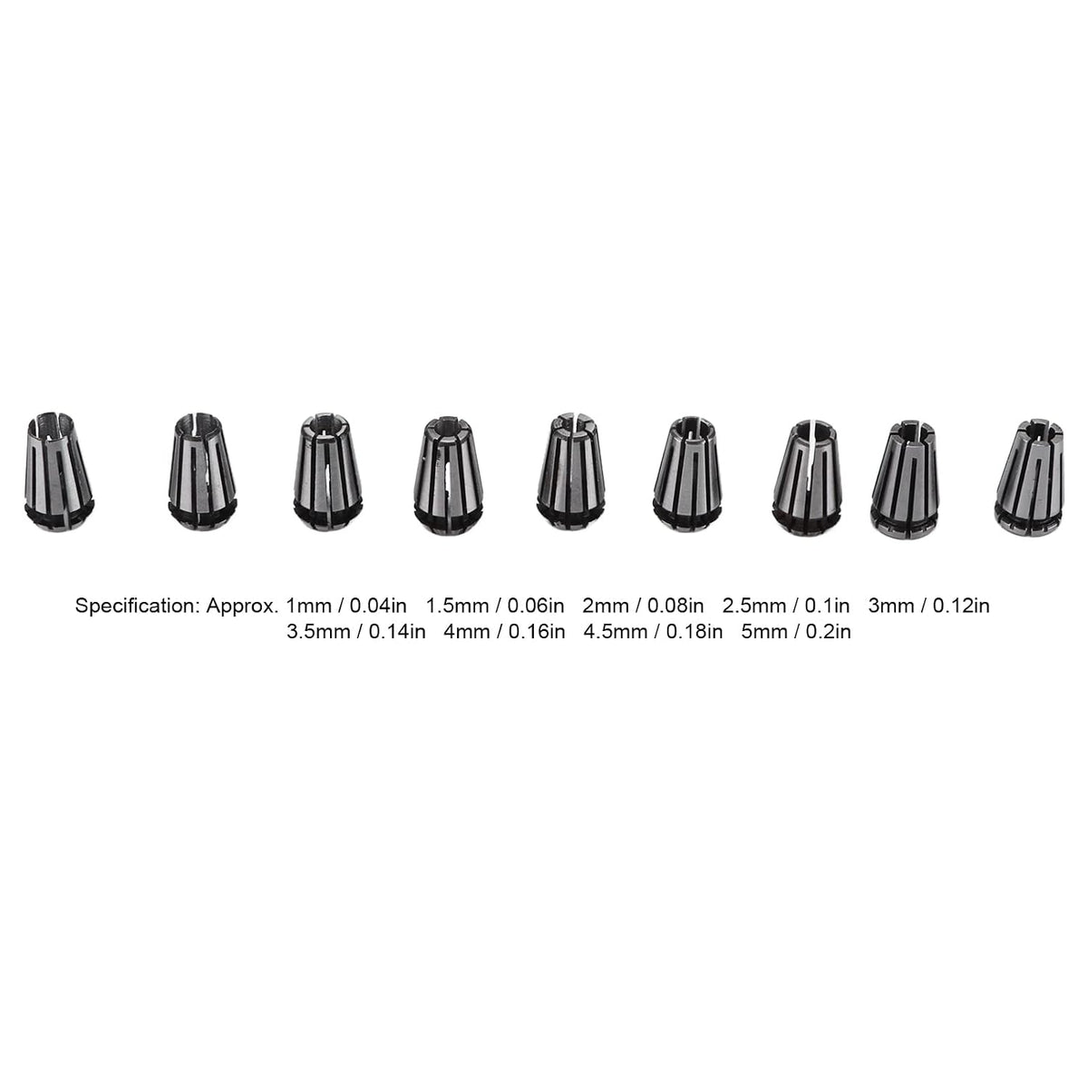 9Pcs ER8 Collet Chuck, High Accuracy CNC Engraving Machine Milling Lathe Tool Tap Chuck