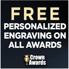 6.75" Custom Crystal Award with Engraving - Personalized Trophy Awards