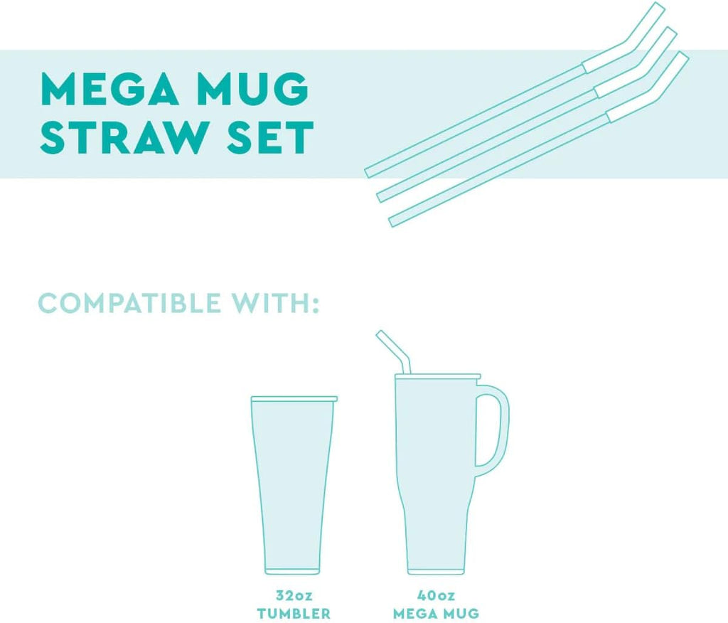 Reusable Straw Set with Cleaning Brush, Pinks | Reusable Straw Set - Cleaning Brush Included - 14 Inch Long