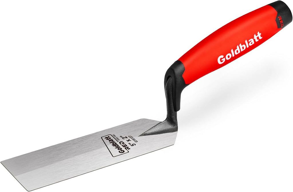 RED Margin Trowel, 5" x 2" Upgraded Ground Blade | Professional Masonry Tools, Heavy Duty One-Piece Forging, Premium
