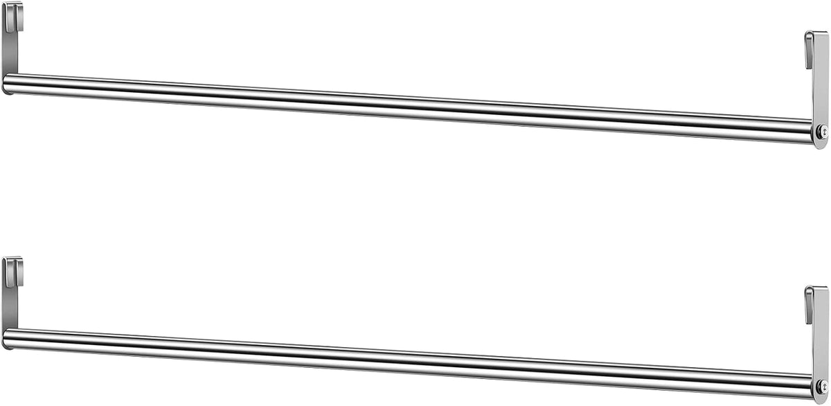2 Pack Wire Shelving Garment Hanger Bar, Silver, 48 Inch