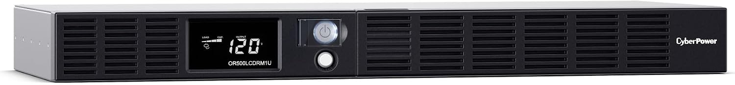 OR500LCDRM1U Smart App LCD UPS Battery Backup and Surge Protector, 500VA/300W, 6 Outlets, AVR, 1U Rackmount, UL