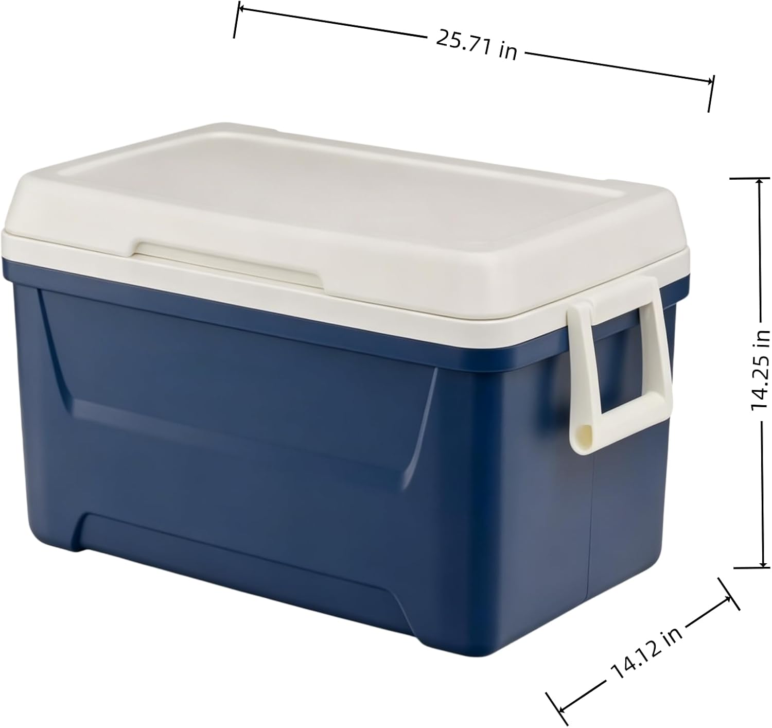 48 QT Hard-Sided Ice Chest Cooler, Capacity Heavy Duty Ice Chest, Swing-Up Handles, Eco-Friendly Foam Insulation