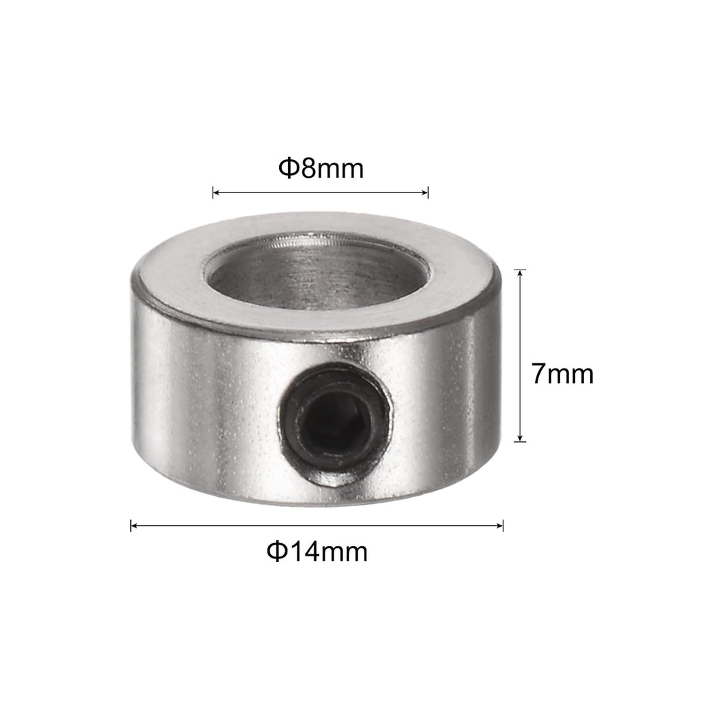 uxcell 10pcs Set Screw Shaft Collars 8mm Bore 14mm OD