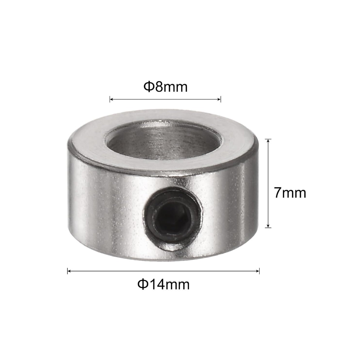 uxcell 10pcs Set Screw Shaft Collars 8mm Bore 14mm OD