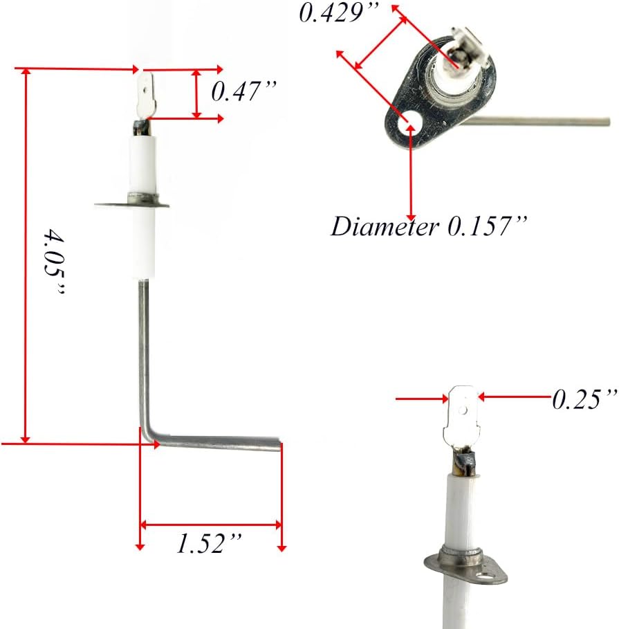 62-23543-01 Furnace Flame Sensor Rod Replacements for Rheem, Ruud, WeatherKing, Thermal Zone, DuroGuard Furnaces, Replace Part Codes 62-23543-01,62-23543-02,62-23543-03 and 62-23543-04.