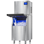 Commercial Ice Maker Machine 580lbs, 350lbs Bin, Stainless Steel