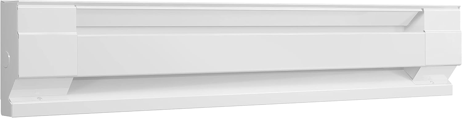 36 Inch Electric Baseboard Heater - 750W, 120V, White, 2560 BTU