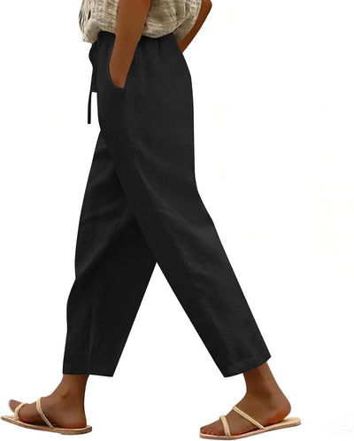 Cotton Linen Pants Women Lightweight Summer Petite Beach Pants