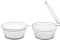 Leak Proof Plastic Condiment Souffle Containers with Attached Airtight Portion Cup with Hinged Lid for Sauces
