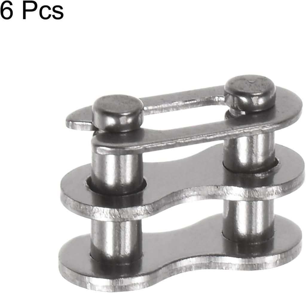 uxcell 6Pcs #25 Chain Master Connector Link Roller 1/4" Pitch Stainless Steel Standard Connecting Split Links for 04C Chain