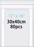 Large Heavy Duty Plastic Bags 12x18"/30x40cm 80pcs Resealable Bags 6.3mil/(Thicken) Clear Plastic Bag Poly Bag for
