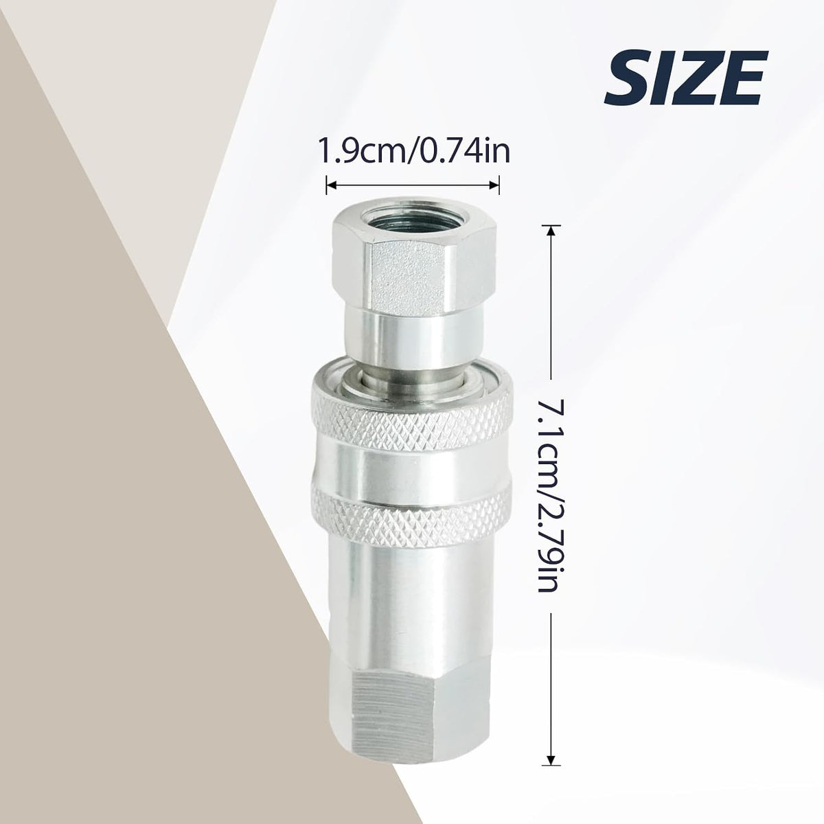 2Pcs 1/4" Hydraulic Quick Connect Coupler, ISO 5675 Hydraulic Quick Coupler, Quick Connect Coupling with Dust Caps