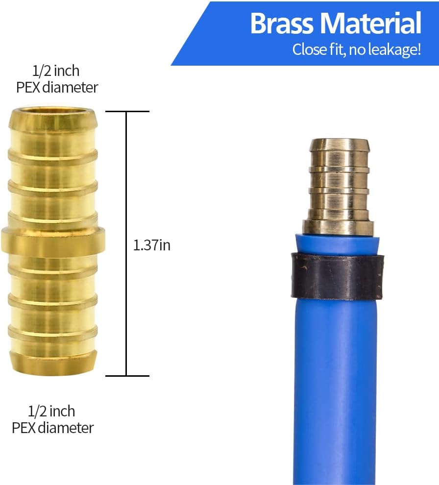 20pcs 1/2" Brass PEX Fitting Combo with Tees"T", Elbows, Couplings