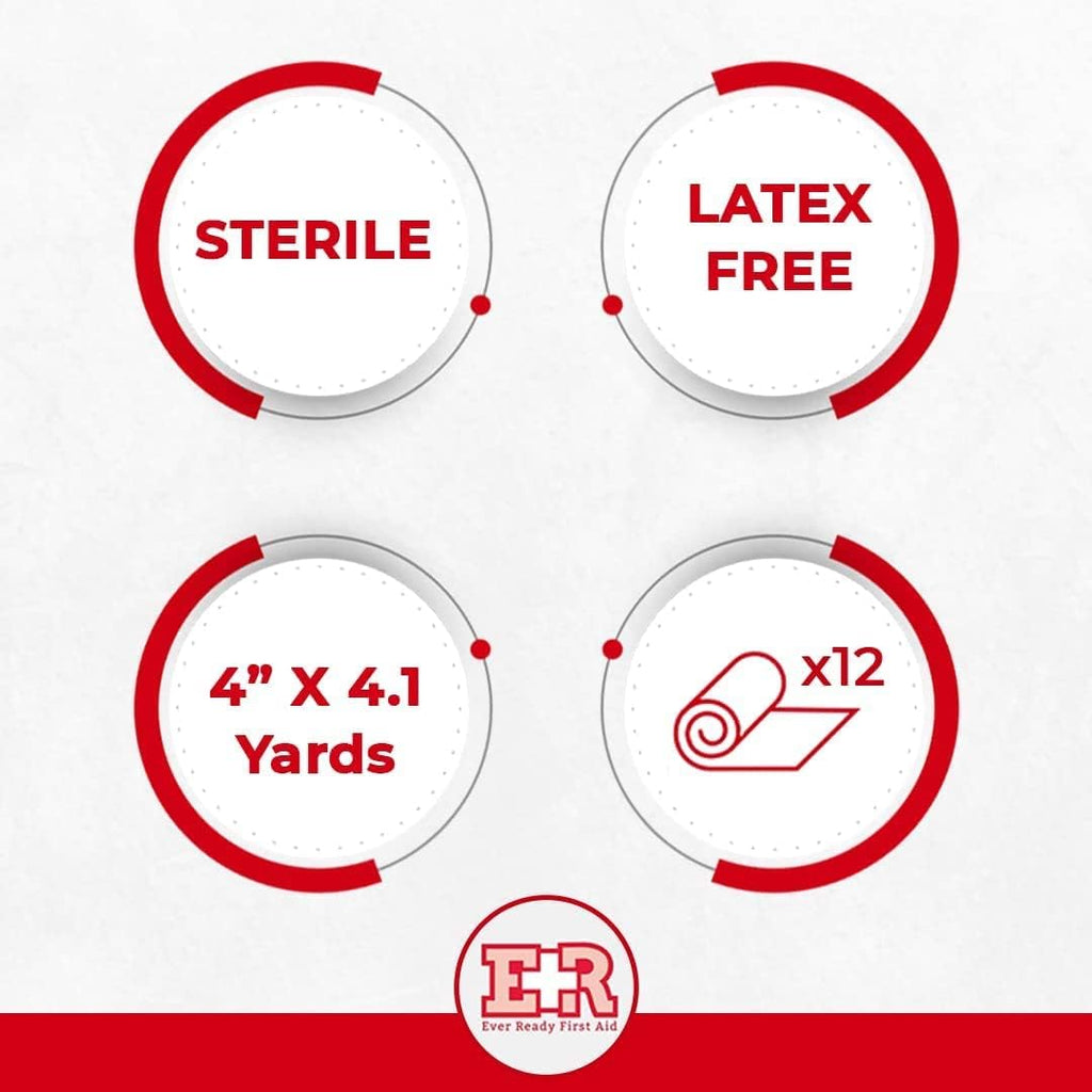 Sterile Conforming Gauze Roll Bandage - Box of 12-4 inch