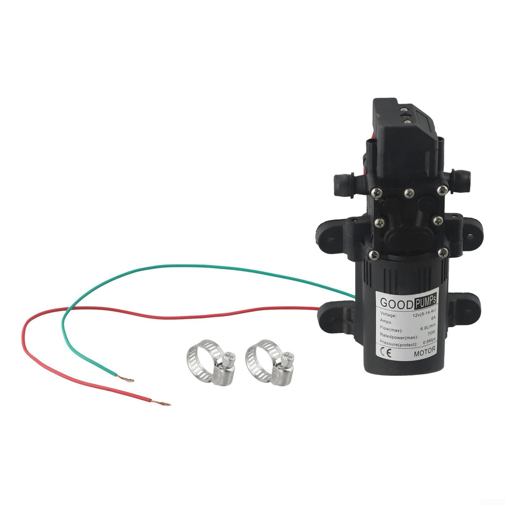 12V Diaphragm Water Pump 1.5GPM 80PSI Self Priming