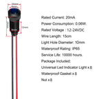 Gebildet 8pcs Blue LED Indicator Pilot Light AC/DC 12-24V Mounting Hole Size 8mm(Flame Retardant Plastic Shell)