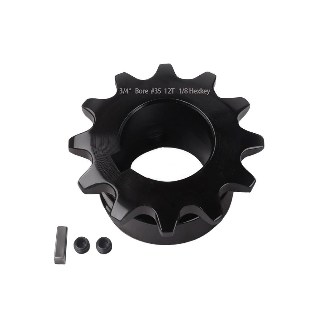 #35 Sprocket 12T 3/4" Bore Hardened Black Oxide