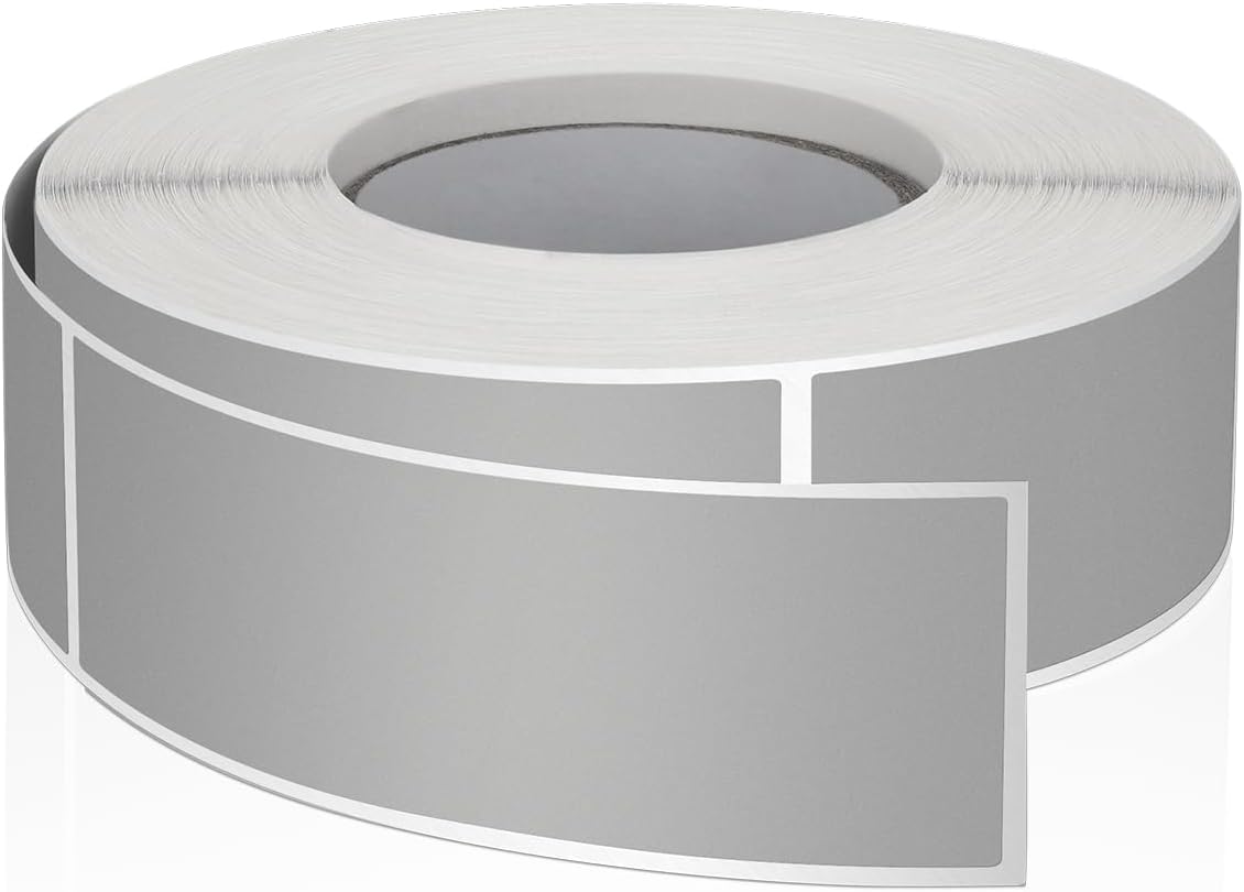 Grey Rectangle Labels 3" x 1" Color Coding Stickers Roll 500 Pcs