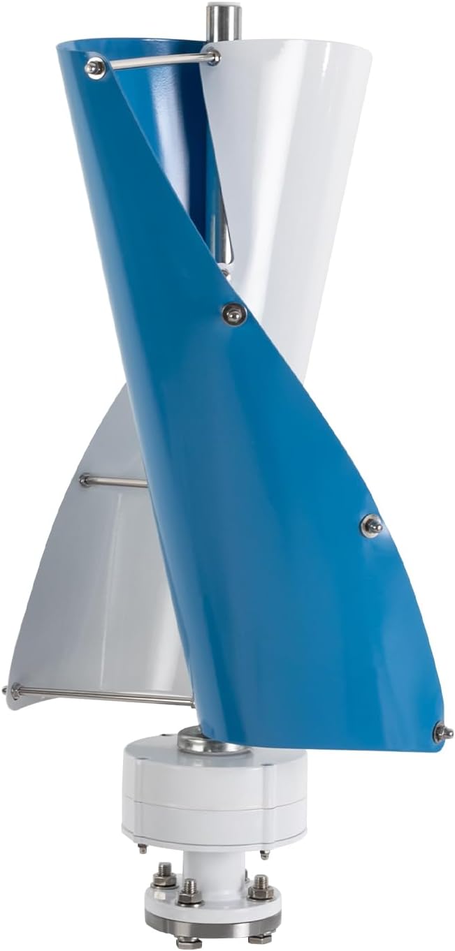 100W Spiral Wind Turbine, 12V Vertical Axis Helical Generator with Controller for Boat Cabin Street Light, Low Start
