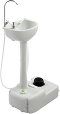 Upgraded Portable Sink| Rolling Hand Wash Basin Stand with Towel Holder & Soap Dispenser & Wheels, Perfect for