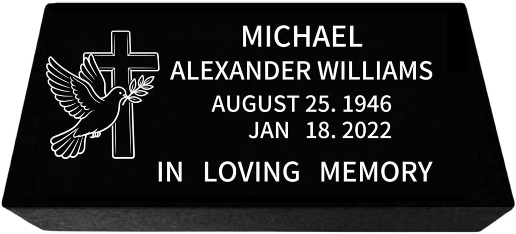 Black Granite Headstone Flat Grave Markers,Customized Granite headstones for Graves,Head Stones for Cemetery for Humans