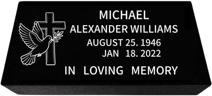 Black Granite Headstone Flat Grave Markers,Customized Granite headstones for Graves,Head Stones for Cemetery for Humans