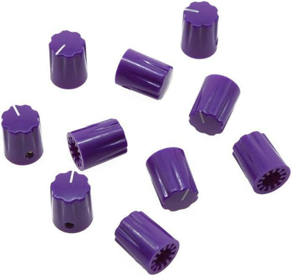10pcs Purple Guitar Scalloped Edge Amplifier Knob Cylinder Effect Pedal Knobs