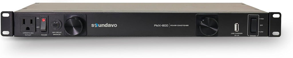 PMX-800 Rack-mount 1U Power Conditioner/Surge Protection - Noise Filtering with 2 Front-panel Pull-out LED Lights (No
