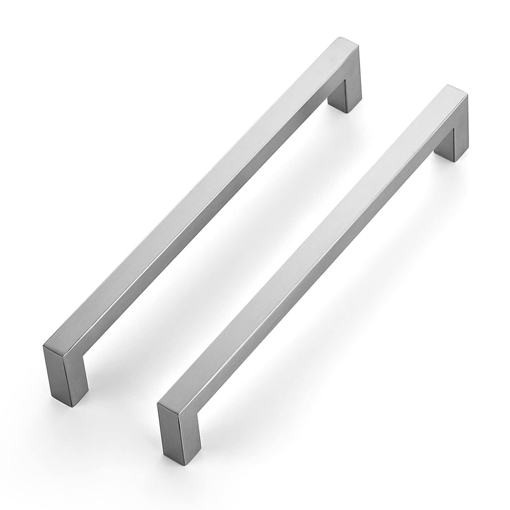 Brushed Nickel Square Cabinet Handles & Pulls,8 Inch,12 Pack