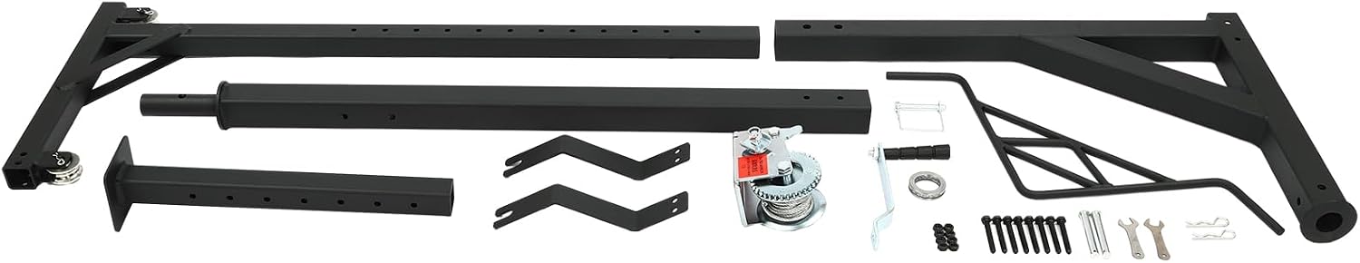 Hitch Mounted Deer Hoist, 600 lbs Hunting Game Hoist with 360° Swivel and Adjustable Height for Truck, Heavy Duty