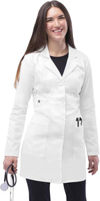 Adar Universal Stretch Lab Coat for Women - 36" Tab-Waist Lab Coat