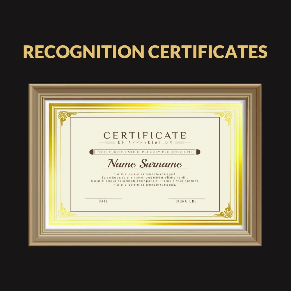 50 Sheets Certificate Papers - Blank Gold Foil Border, Letter Size 8.5x11 for Diploma, Certificates, Participation