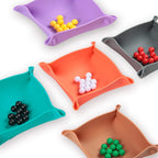 Collapsible Board Game Storage Bowls, Portable Folding Tray Accessory Holds Tabletop Bits, Components, Pieces, Dices