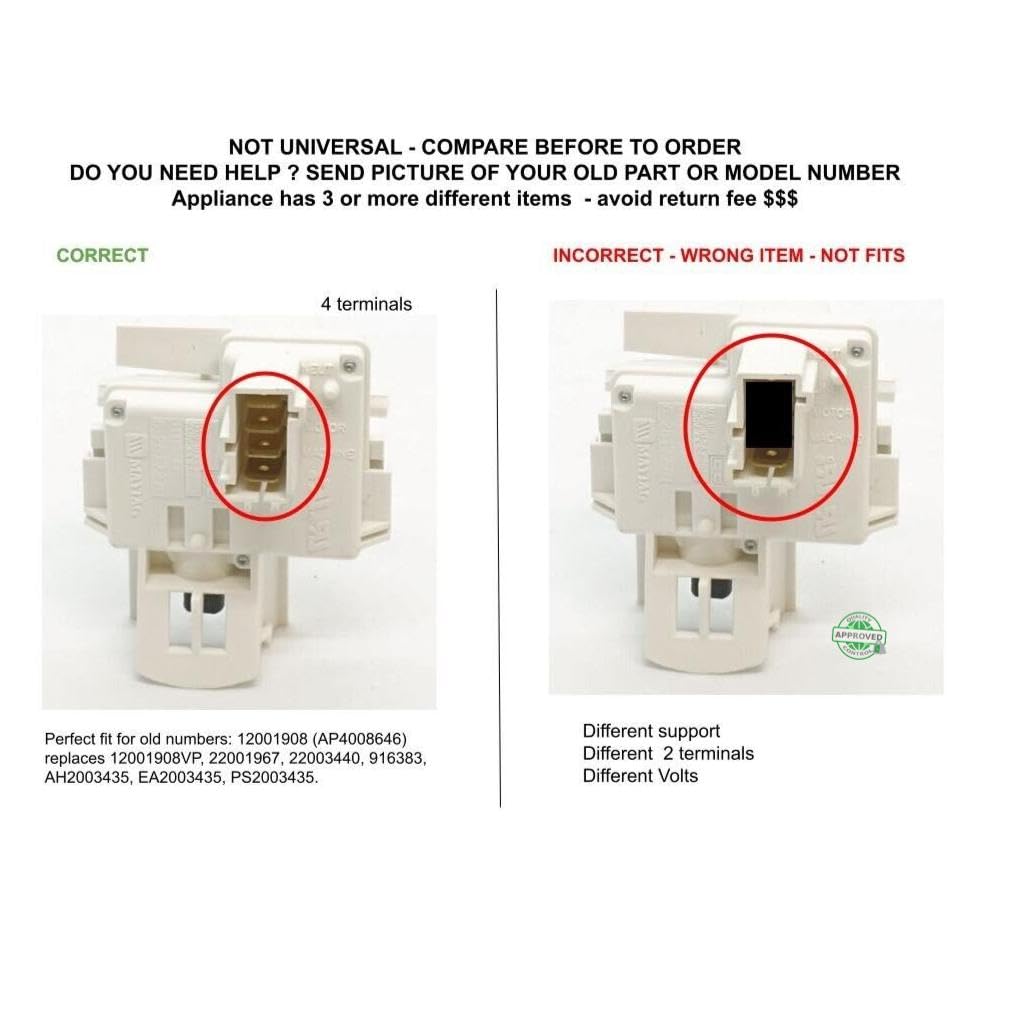 GSPUSA 12001908 CKD7241 Compatible with 12001908 COMBO/Stackable Washer Lid Switch 12001908
