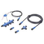 NMEA 2000 N2K Starter Kit Marine Grade Backbone Drop Cable T Connector 4 Port Tees Terminators Power Cable with Fuse for Lowrance Simrad B&G Navico Garmin Networks (Kit 2)