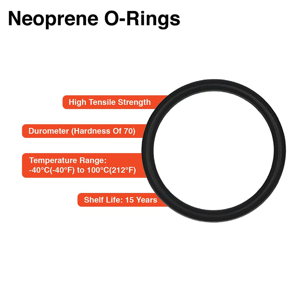 240 Neoprene O-Ring, 70A Durometer, Black (Pack of 5)