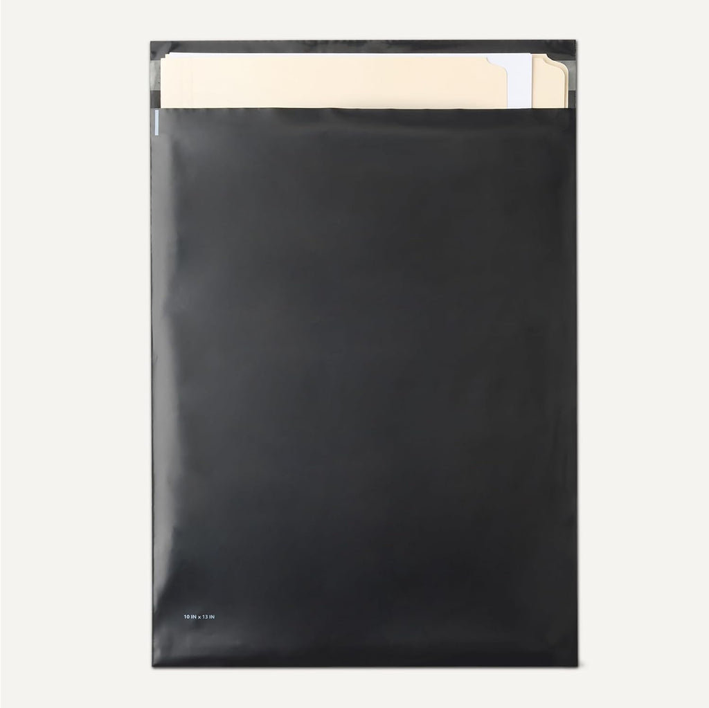 Poly Mailers, Shipping Bags, Self-Sealing Envelopes with Adhesive Strip, Tamper-Resistant, Dirt-Resistant, Black, 10"