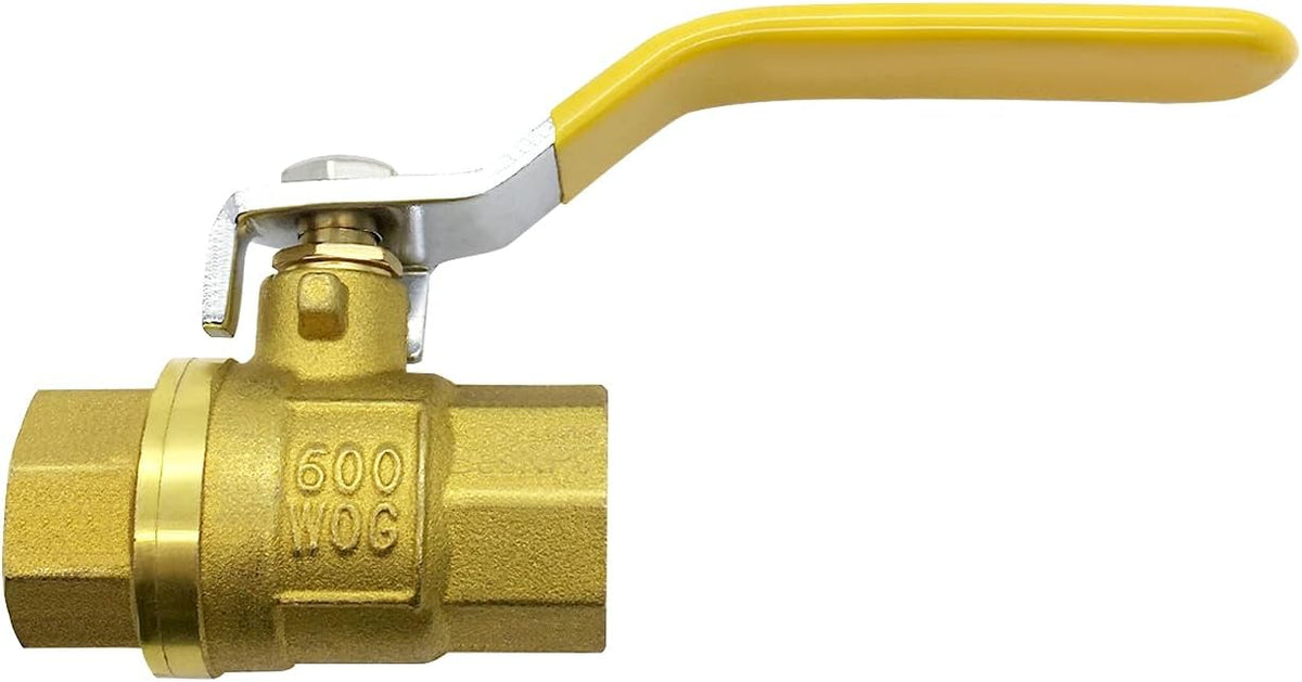 Brass 1/2" FNPT Shut-Off Ball Valve and 1/2" MNPT Nipple Connector
