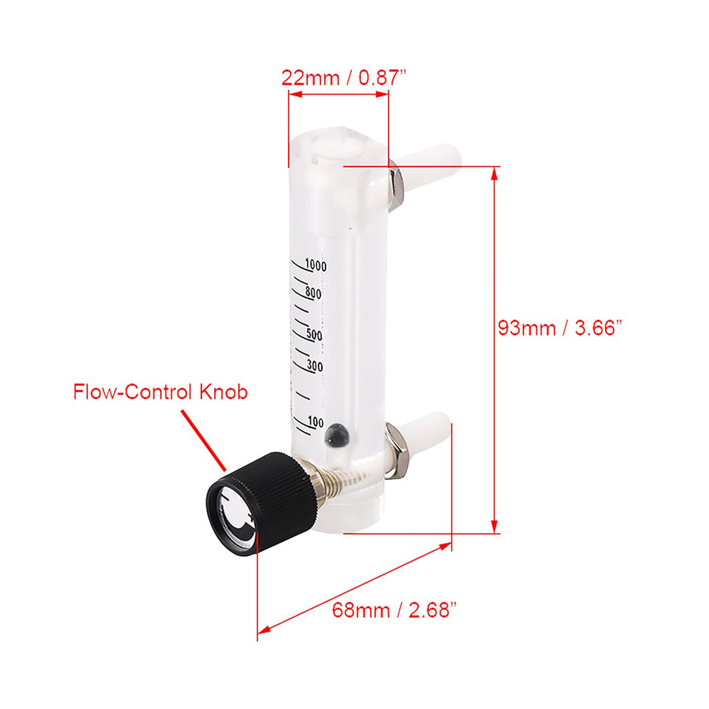 CNBTR Oxygen Rotameter | Flow Range: 100~1000 mL/m | with Flow-Control Knob
